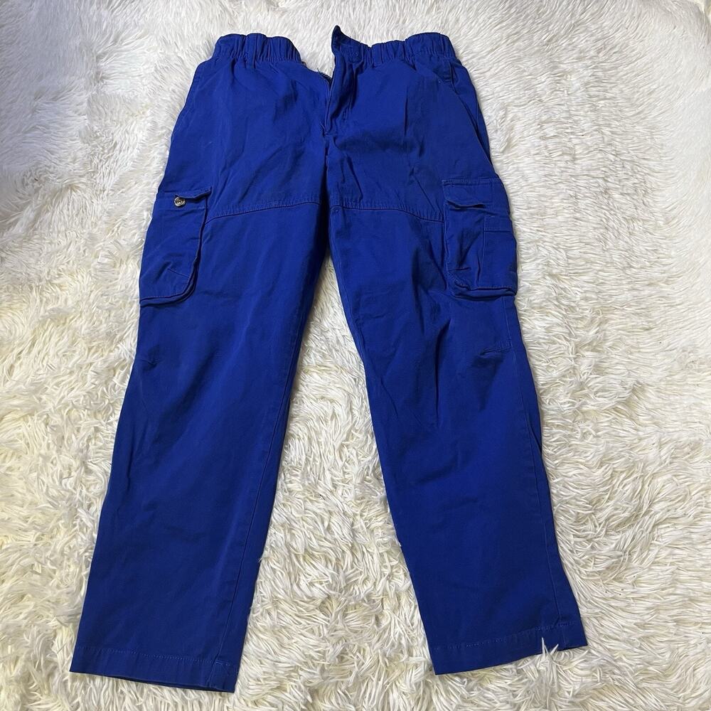 Club Room Mens Blue Stretch Cargo Pants Medium Cotton Blend Button Zipper